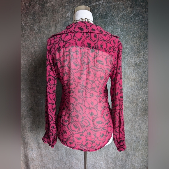 Anthropologie Baraschi Silk Semi Sheer Blouse - Picture 2 of 5